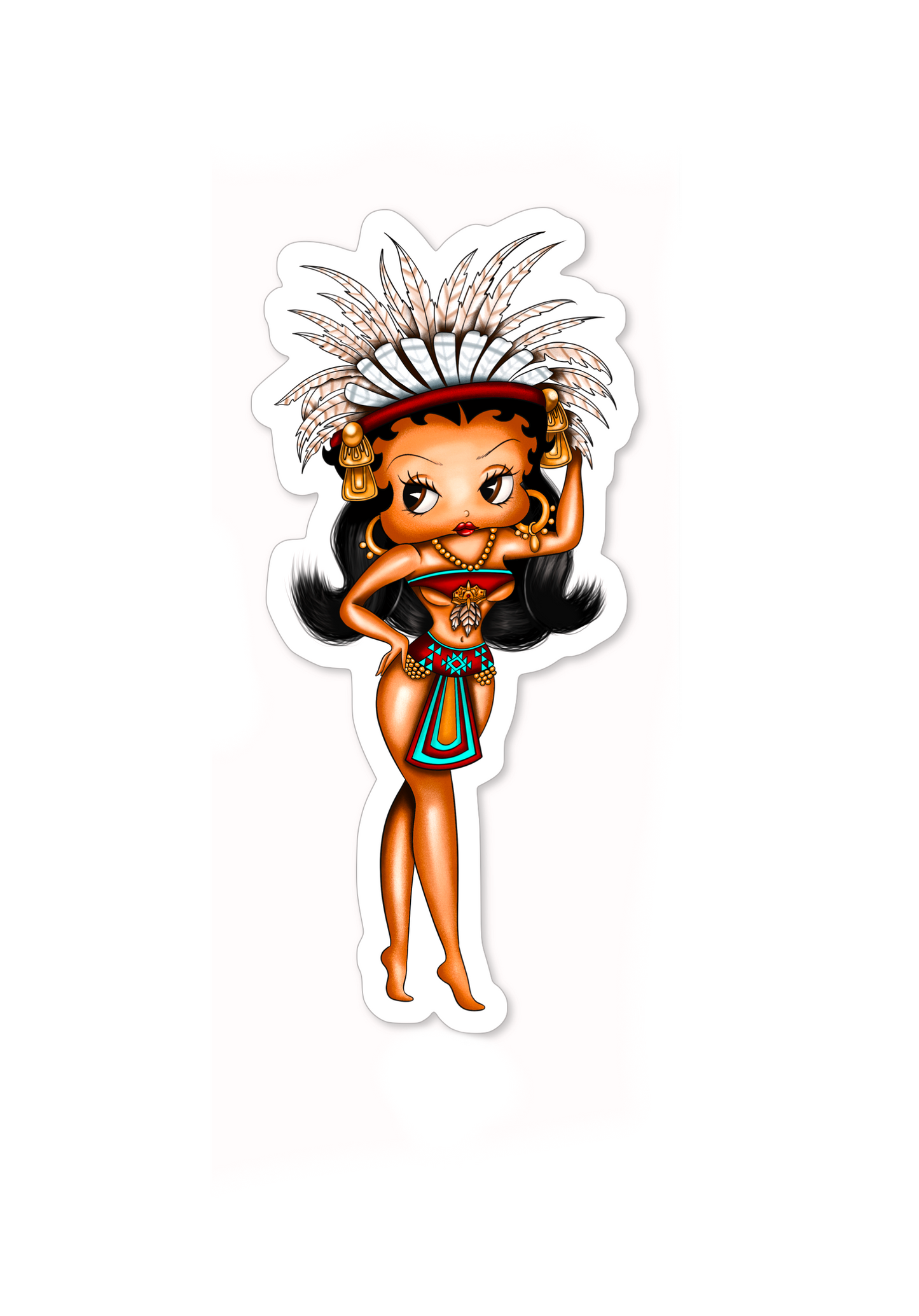 Aztec boop XL sticker