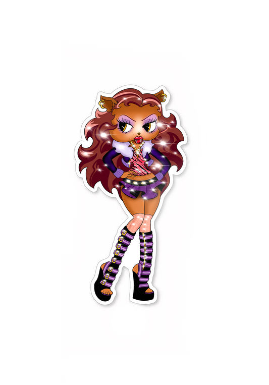 Clawdeen boop sticker