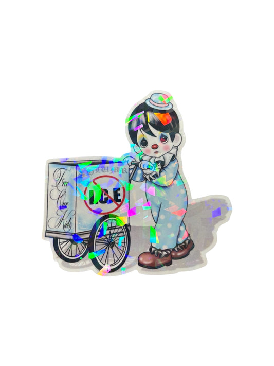 Ice clown sticker holographic
